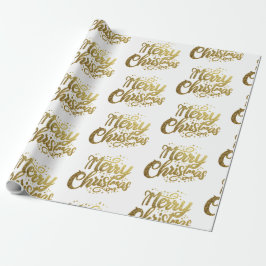 Moderne frohe Weihnachten Elegante Gold Script Hol Geschenkpapier