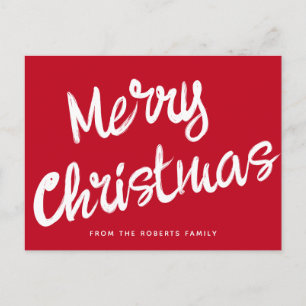 Moderne Frohe Weihnachten fett gedruckte Schrift  Postkarte