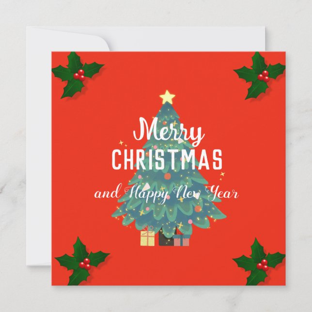 Moderne frohe Weihnachten & fröhliche Neujahrsferi (Vorderseite)