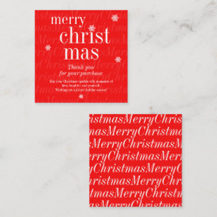 Moderne Frohe Weihnachten Kauf Dankeschön Quadratische Visitenkarte