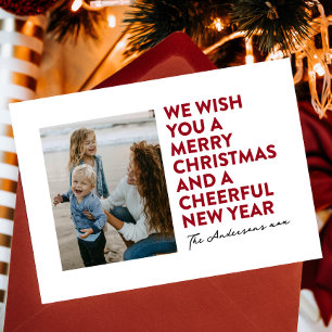 MODERNE FROHE WEIHNACHTEN & NEUES JAHR ROT SCHWARZ