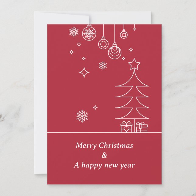 Moderne Frohe Weihnachten Rot Weiß (Vorderseite)