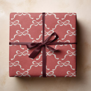 Moderne Frohe Weihnachten Rote Retro-Feiertags-Sch Geschenkpapier