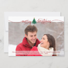 Moderne frohe Weihnachten Rote Schrift Wasserfarbe