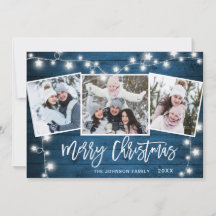 Moderne frohe Weihnachten Rustikale 3 FOTO Gruß