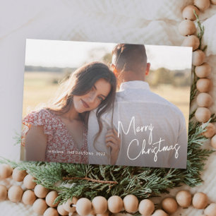 Moderne Frohe Weihnachten Schrift Einfaches Foto