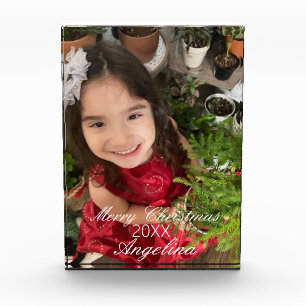 Moderne Frohe Weihnachten Schrift Fotoblock