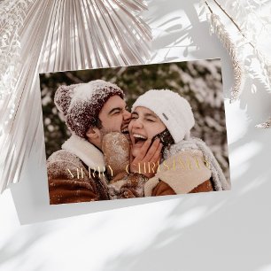 Moderne frohe Weihnachten Trendy One Foto Familie Folien Feiertagskarte
