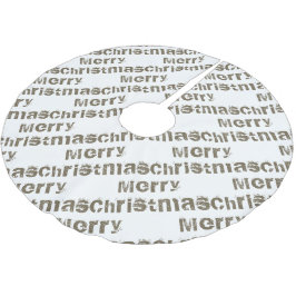 Moderne frohe Weihnachten Weißer Urlaub Polyester Weihnachtsbaumdecke