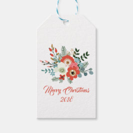 Moderne frohe Weihnachts-Blume Foliage Holiday Geschenkanhänger