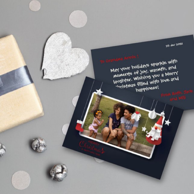 Moderne frohe Weihnachts-Foto Grußkarte Feiertagskarte (Von Creator hochgeladen)