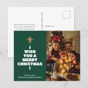 Moderne frohe Weihnachts-Foto-Postkarten Feiertagspostkarte