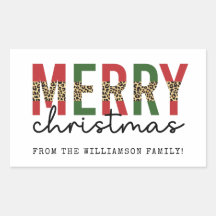 Moderne frohe Weihnachts-Leopard Print Typografie