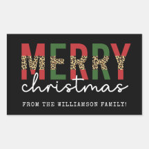 Moderne frohe Weihnachts-Leopard Print Typografie