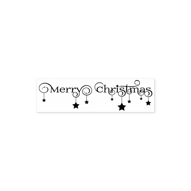Moderne frohe Weihnachts-Script-Stars - Briefmarke Permastempel (Design)