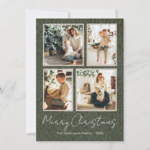 Moderne frohe Weihnachts-Vier-Foto Collage Card Feiertagskarte