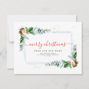 Moderne frohe Weihnachtsankündigung Feiertagskarte