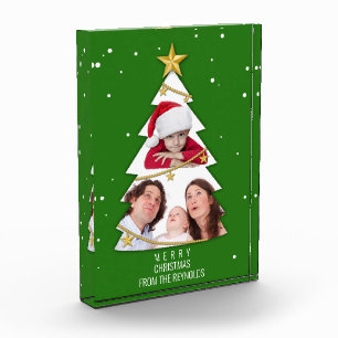 Moderne frohe Weihnachtsbaume Foto Collage Green