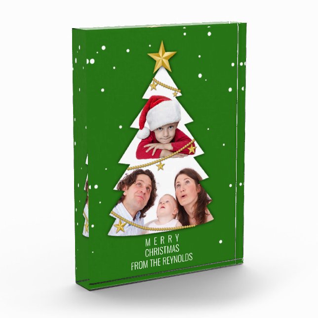 Moderne frohe Weihnachtsbaume Foto Collage Green (Links)