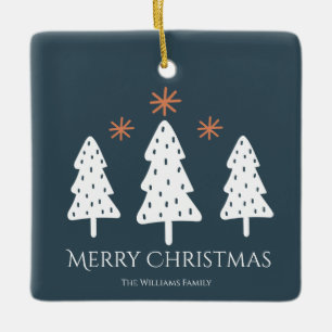 Moderne frohe Weihnachtsbaumen Sterne Foto Keramikornament