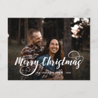 Moderne frohe Weihnachtsfamilie Foto Name Tartan H