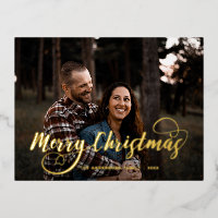 Moderne frohe Weihnachtsfamilie Foto Name Tartan H