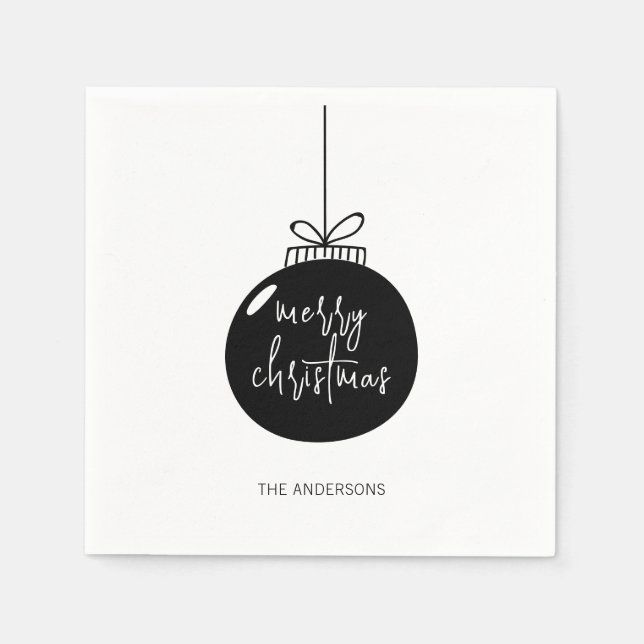 Moderne frohe Weihnachtsfeiertage Napkins Serviette (Vorderseite)