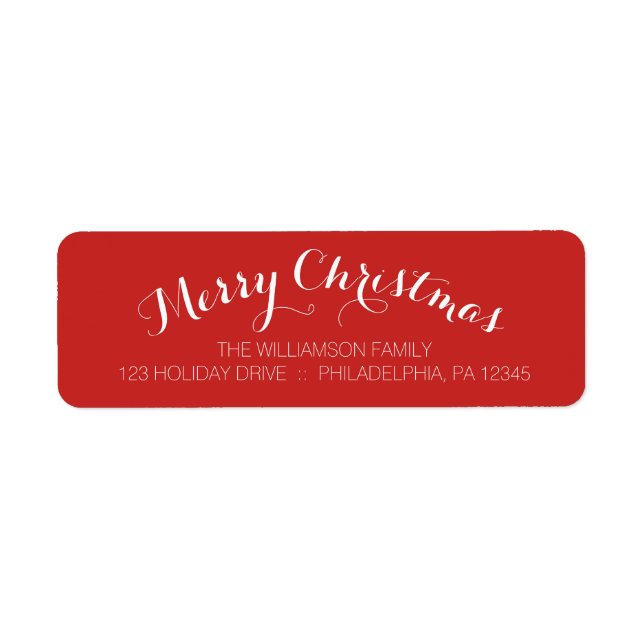 Moderne frohe Weihnachtsferien-Rücksendeadresse (Vorne)