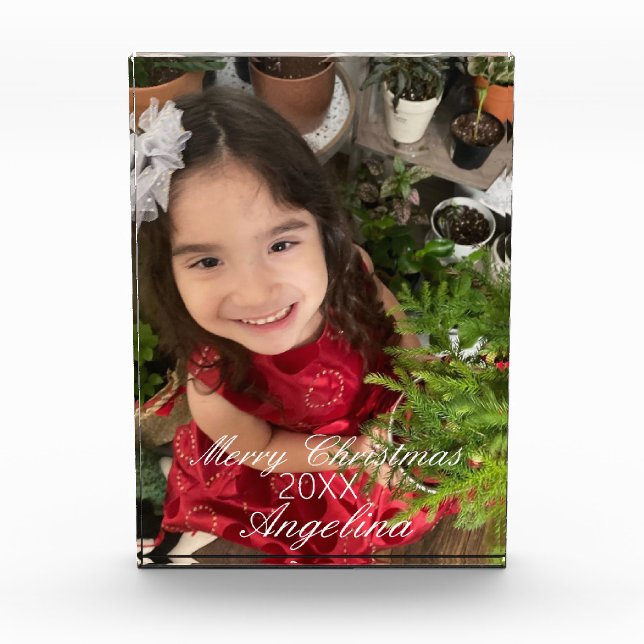 Moderne frohe Weihnachtsschrift Fotoblock (Vorderseite)