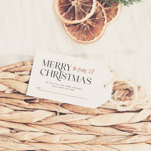 Moderne frohe Weihnachtstypografie Custom Family Geschenkanhänger