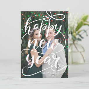Moderne Frohes Neues Jahr Typografie Foto Feiertagskarte