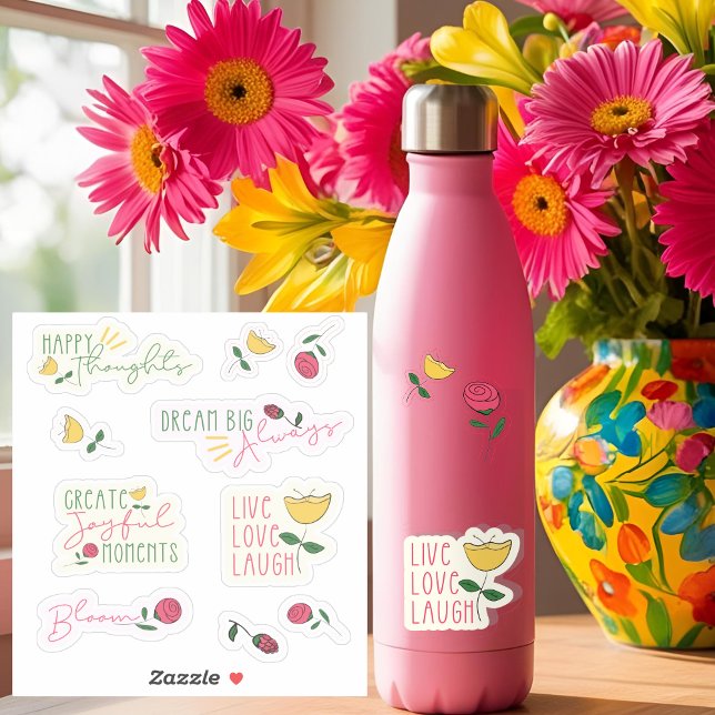 Moderne fröhliche Gedanken maßgeschneiderte Vinyl  Aufkleber (Von Creator hochgeladen)