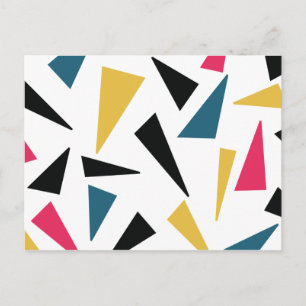 Moderne, fröhliche, lustige, lebendige geometrisch postkarte