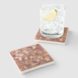 Moderne, fröhliche Stickerei mit Orangenschmetterl Steinuntersetzer