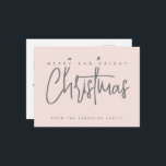 Moderne, fröhliche und helle Weihnachtsschrift Postkarte<br><div class="desc">Moderne Drehbücher einfache Minimalisten Frohe Weihnachtspostkarte</div>