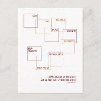 Moderne Früchte des Geistes-Designs Postkarte