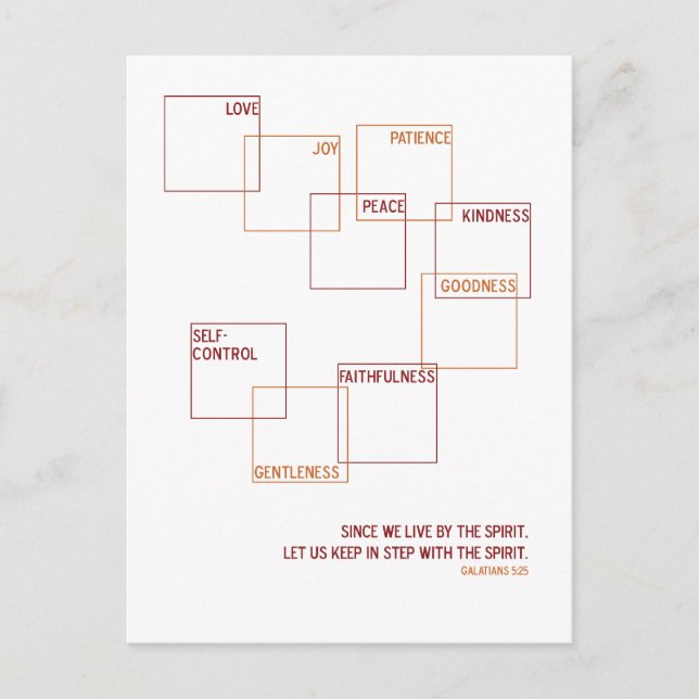 Moderne Früchte des Geistes-Designs Postkarte (Vorderseite)
