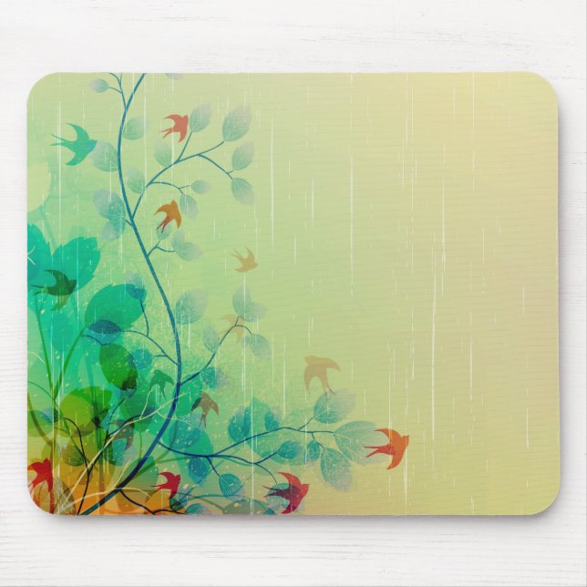 Moderne Frühlingsblumen Abstrakte Kunst Mousepad (Vorne)