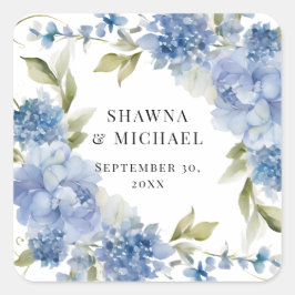 Moderne Frühlingsblütenblütenhochzeit Quadratischer Aufkleber