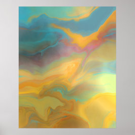 Moderne Frühlingsfarben Abstrakte Malerei Kunst Poster