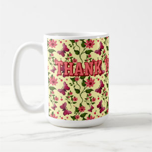 Moderne Frühlingsgarten Schmetterling Blumen Bone Kaffeetasse
