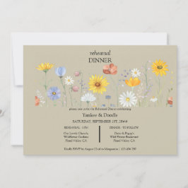 Moderne Frühlingshochzeit mit Wildblumen - Abendes Einladung