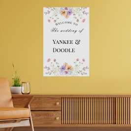 Moderne Frühlingshochzeit mit Wildblumen Poster