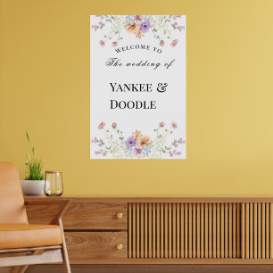 Moderne Frühlingshochzeit mit Wildblumen Poster