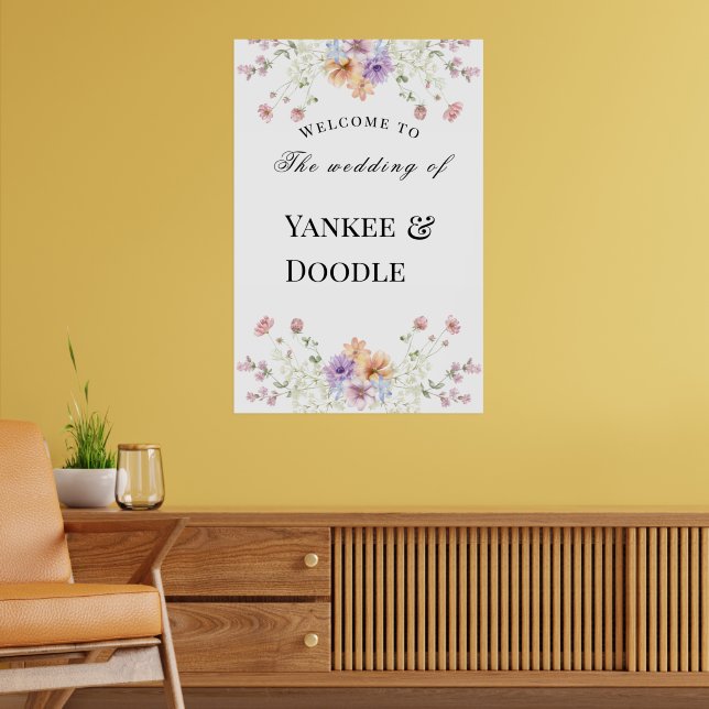 Moderne Frühlingshochzeit mit Wildblumen Poster (Wohnzimmer 2)