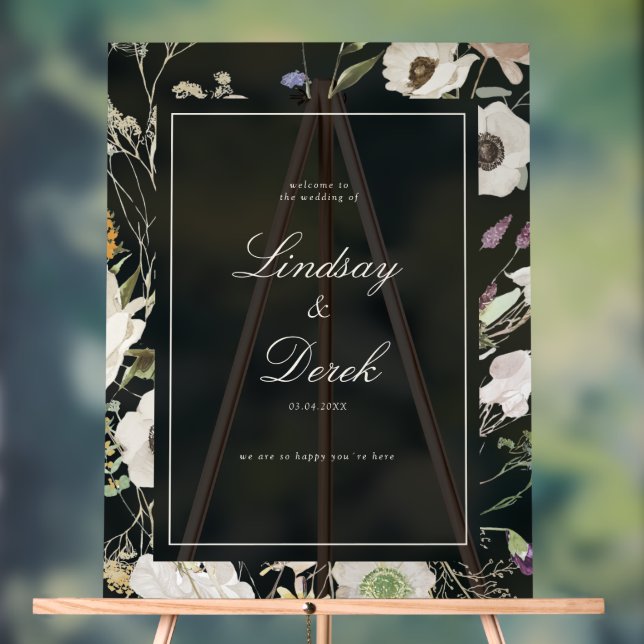 Moderne Frühlingshochzeitsbegrüßung Acrylschild (Neutral)