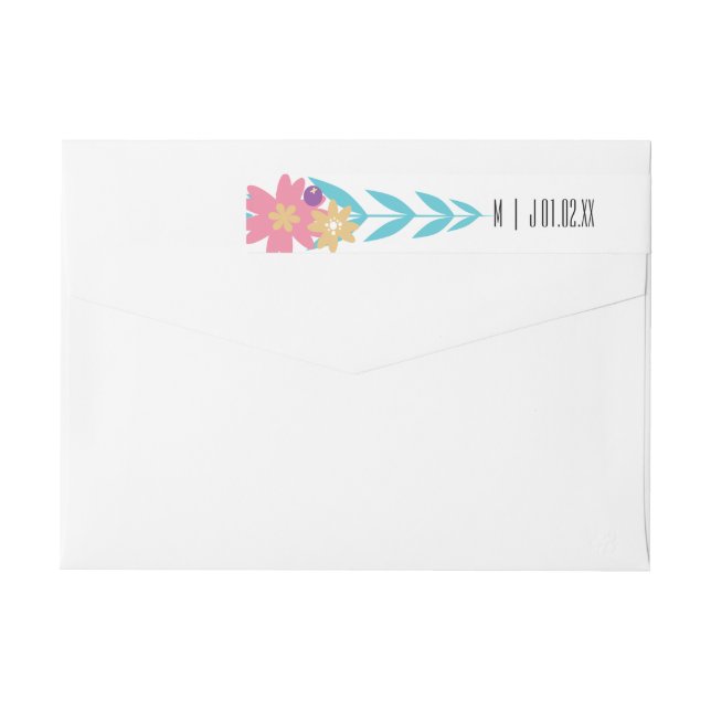 Moderne Frühlingszweig Blumenrosa (Rückseite)