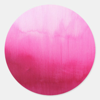Moderne Fuchsia Aquarellpinke Runder Aufkleber