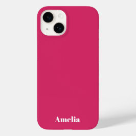 Moderne Fuchsie weiße Schrift Personalisiere Name  Case-Mate iPhone 14 Hülle