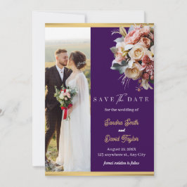 Moderne Full Foto Doppelseitige Save the Date-Kart Date
